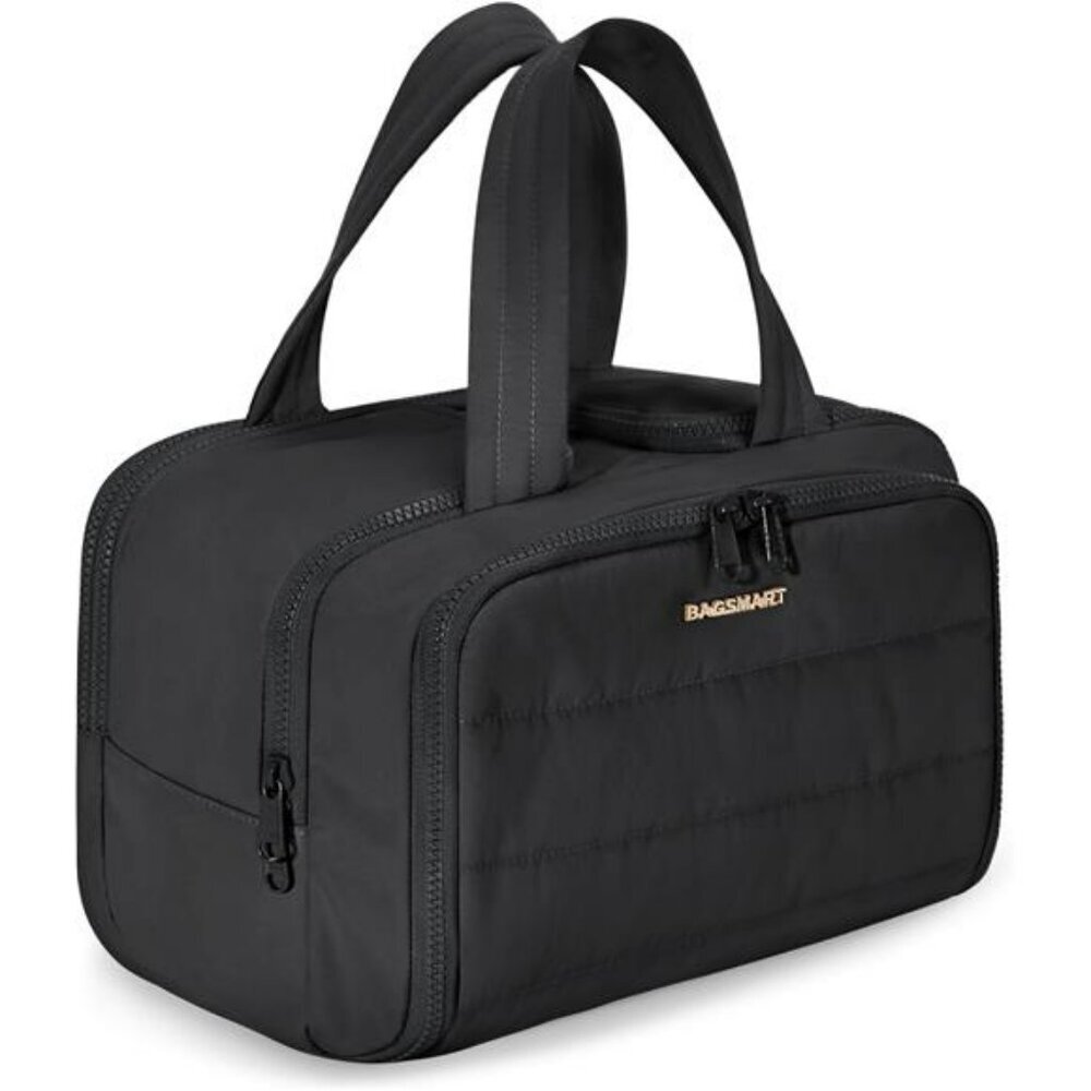 Large travel toiletry bag puffer makeup organizer cosmetic storage with handle